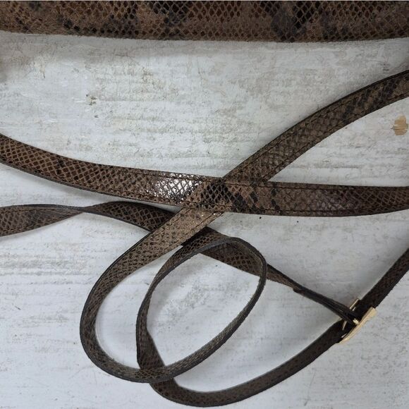 Divina Firenze LEATHER HANDBAG Snakeskin Print Abbi Crossbody Convertible - Picture 10 of 12